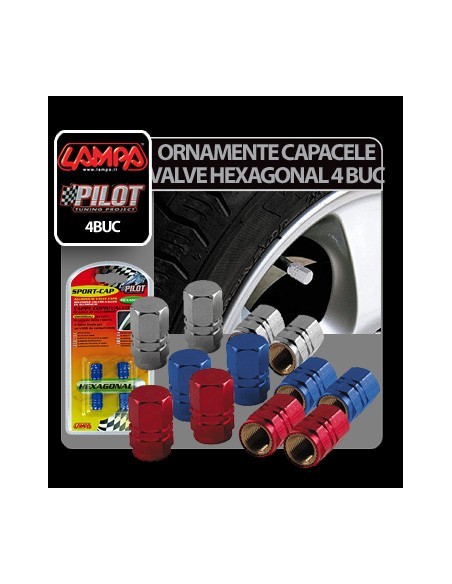 |AutoNeo.roOrnamente capacele valve Hexagonal 4buc - Rosu