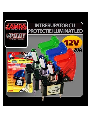 |AutoNeo.roIntrerupator cu protectie iluminat cu led 12V-20A - Rosu