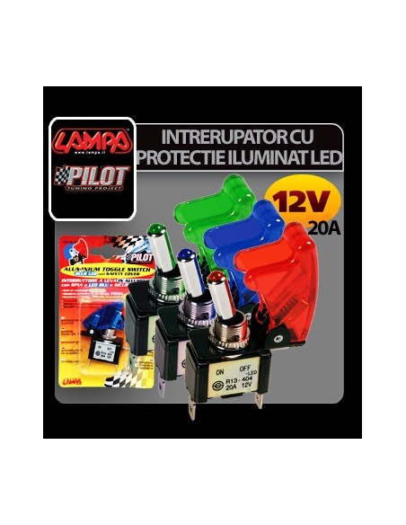 |AutoNeo.roIntrerupator cu protectie iluminat cu led 12V-20A - Rosu