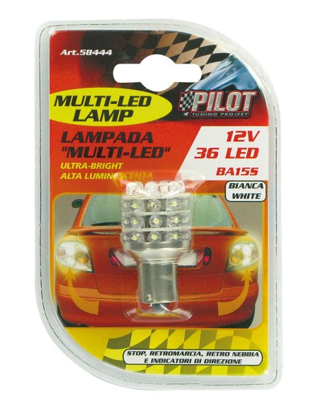 |AutoNeo.roBec Multi-Led 36Led 12V Frana, Ceata, Mers i. - P21W BA15s - Alb