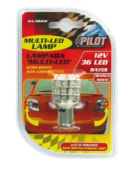 |AutoNeo.roBec Multi-Led 36Led 12V Frana, Ceata - P21W BA15s - Rosu