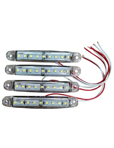 Lampa gabarit cu 9 LED-uri 12/24V set 4buc - Alb