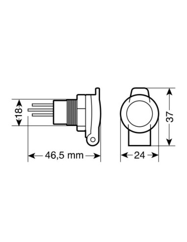 |AutoNeo.roPriza auto incorporabila DIN - 12/24V 16A - Lampa