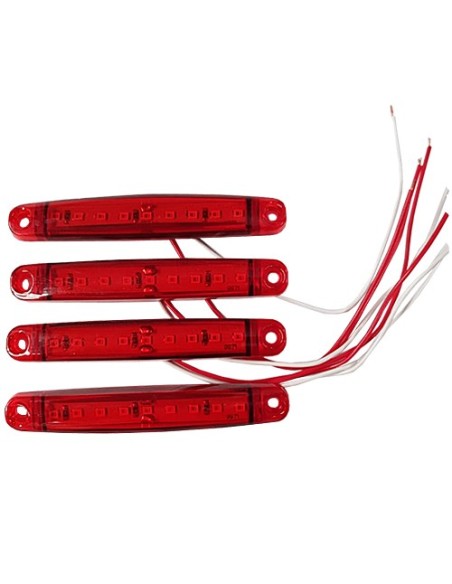 |AutoNeo.roLampa gabarit cu 9 LED-uri 12/24V set 4buc - Rosu