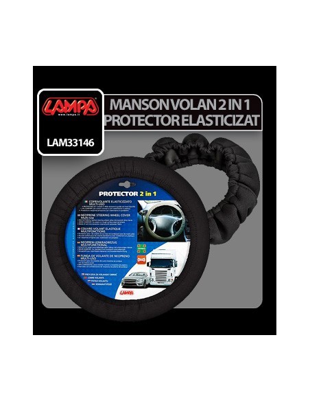 |AutoNeo.roHusa volan protector elasticizat 2 in 1 - Negru