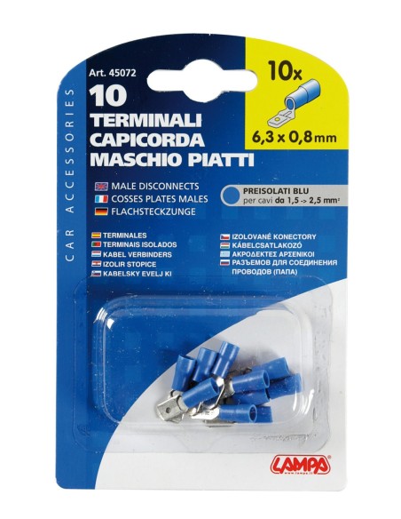 |AutoNeo.roPapuci electrici 10buc, tata - 6,3x0,8mm - Albastru