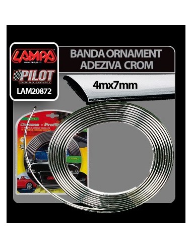 |AutoNeo.roBanda ornament crom adeziva - 4m x 7mm