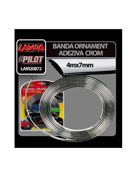 |AutoNeo.roBanda ornament crom adeziva - 4m x 7mm