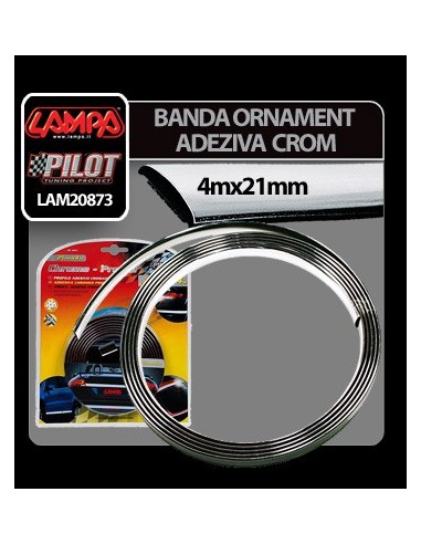 |AutoNeo.roBanda ornament crom adeziva - 4m x 21mm