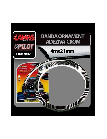 |AutoNeo.roBanda ornament crom adeziva - 4m x 21mm