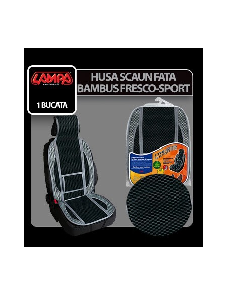 |AutoNeo.roHusa scaun fata bambus Fresco-Sport 1buc - Negru/Gri