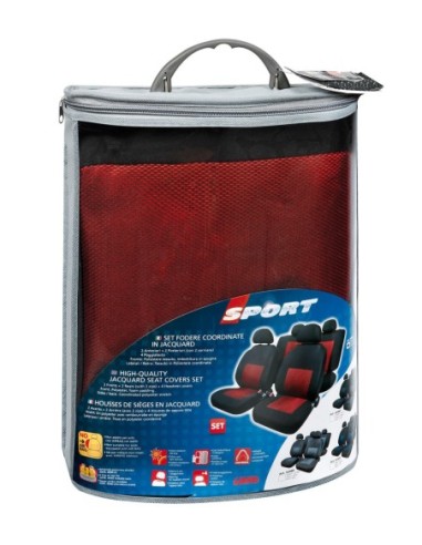 |AutoNeo.roHuse scaun Sport 8buc jacquard high-quality - Rosu/Negru