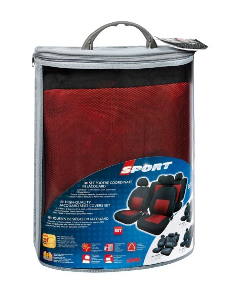 |AutoNeo.roHuse scaun Sport 8buc jacquard high-quality - Rosu/Negru