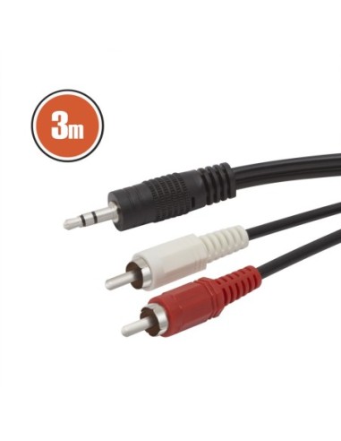 Cablu RCA / JACKfisa 2 x RCA-fisa 3,5 st JACK3,0 m