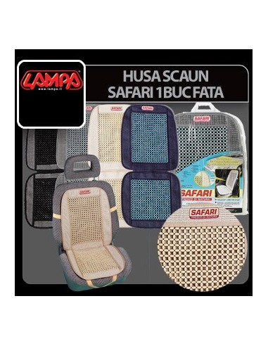 |AutoNeo.roHusa scaun fata Safari cu margele din lemn 1buc - Albastru