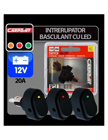 |AutoNeo.roIntrerupator basculant cu LED 12V - 30A - Galben