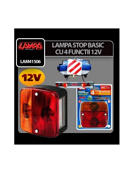 |AutoNeo.roLampa stop basic cu 4 functii 12V Rosu/Galben