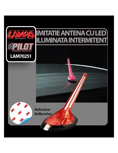 |AutoNeo.roImitatie antena iluminata intermitent cu LED - Rosu
