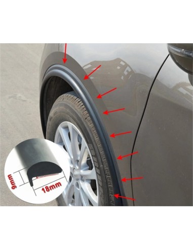 |AutoNeo.roSet 4 buc. ornament protectie aripa din cauciuc culoare neagra