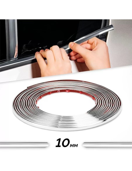 Rola Ornament autoadeziv, 10mm x 15m, culoare Crom SILVER