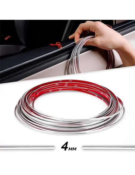 Rola Ornament autoadeziv, 4mm x 15m, culoare Crom SILVER