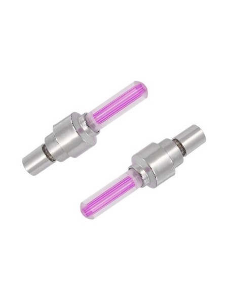 |AutoNeo.roSet 2 Capace Valva cu LED Roz, cu senzor de lumina si miscare