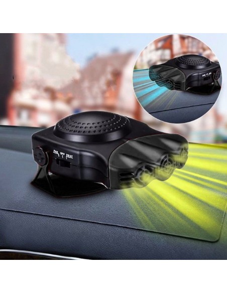 Aeroterma Auto 2in1, Ventilate, Incalzire Rapida si Dezghetare Geamuri, 12V, Putere 150W, cu mufa de bricheta