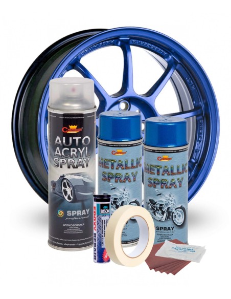 |AutoNeo.roKit complet reparatie si vopsire jante culoare Albastru Metalizat, V2