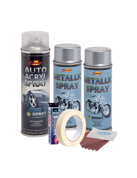 Kit complet reparatie si vopsire jante culoare Argintiu Metalizat, V2