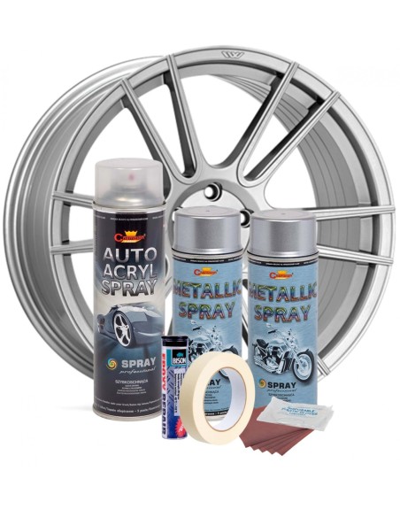 |AutoNeo.roKit complet reparatie si vopsire jante culoare Argintiu Metalizat, V2