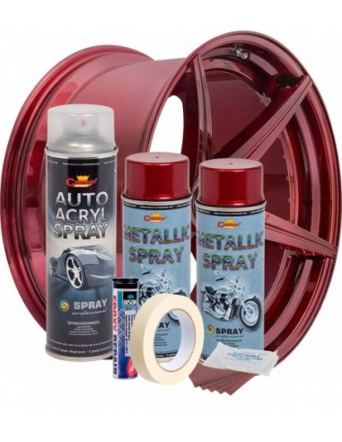 |AutoNeo.roKit complet reparatie si vopsire jante culoare Rosu Burgundy Metalizat, V2