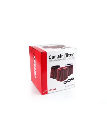 |AutoNeo.roFiltru de aer conic rosu + chrome  cu 3 adaptoare
