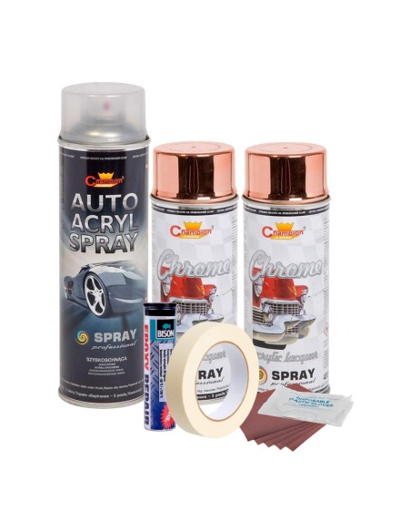 Kit complet reparatie si vopsire jante culoare Cupru Metalic, V2