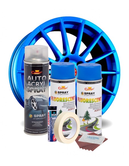 |AutoNeo.roKit complet reparatie si vopsire jante culoare Albastru Fluorescent, V2