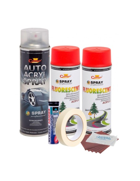 Kit complet reparatie si vopsire jante culoare Rosu Fluorescent, V2