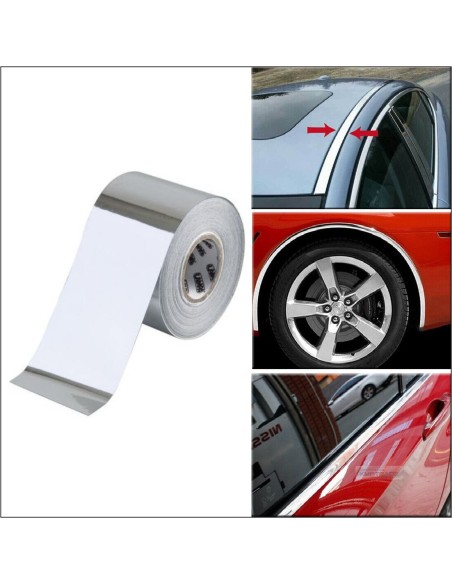 Rola folie crom pentru colantare bandouri sau ornamente auto 150 x 5cm
