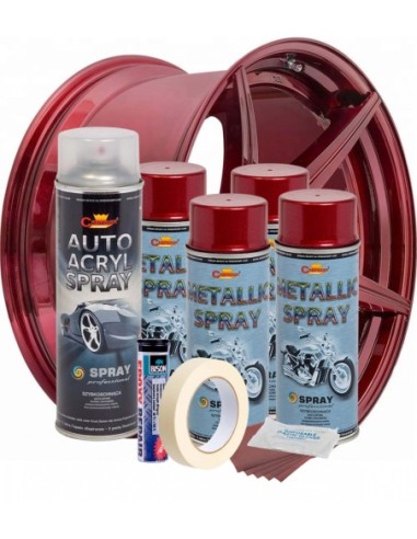 |AutoNeo.roKit complet reparatie si vopsire jante culoare Rosu Burgundy Metalizat, V4