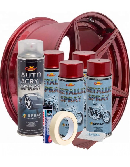 |AutoNeo.roKit complet reparatie si vopsire jante culoare Rosu Burgundy Metalizat, V4