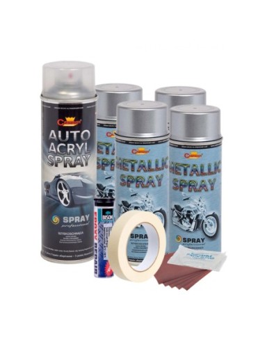 Kit complet reparatie si vopsire jante culoare Argintiu Metalizat, V4