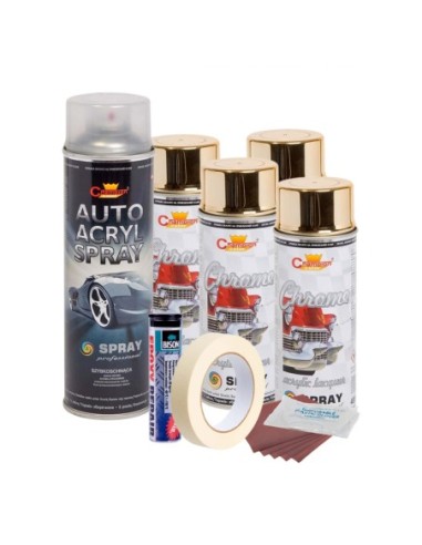 Kit complet reparatie si vopsire jante culoare Auriu Metalic, V4