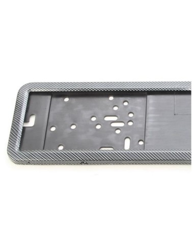 Suport numar inmatriculare INOX + finisaj CARBON, LPF 002