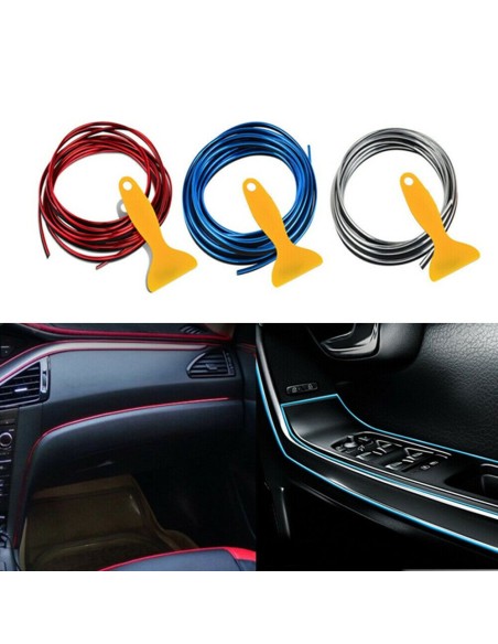 |AutoNeo.roBanda decor interior crom TUNING, 5m, ARGINTIU