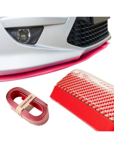 |AutoNeo.roProtectie spoiler, prelungire bara fata/spate din cauciuc, culoare CARBON Rosu
