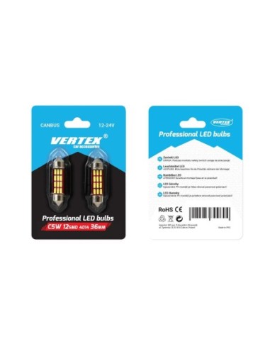 |AutoNeo.roSet becuri auto cu LED CANBUS sofit C5W 12 SMD 36mm Alb 12/24V