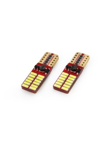 Set becuri auto cu LED CANBUS T10e W5W 24 SMD Alb 12V/24V