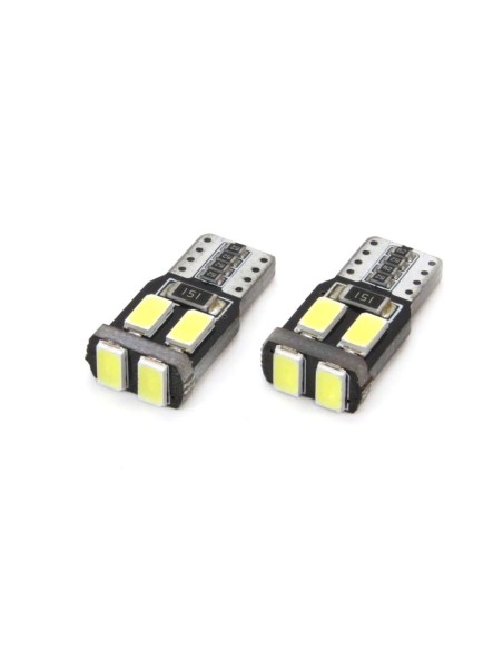 Set becuri auto cu LED CANBUS T10 W5W 6 SMD Alb 12V