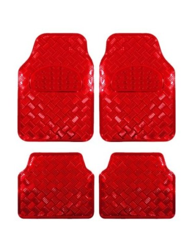 Covorase Auto Universale, model Diamond, culoare Crom Rosu