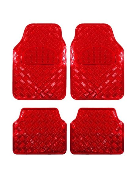 Covorase Auto Universale, model Diamond, culoare Crom Rosu