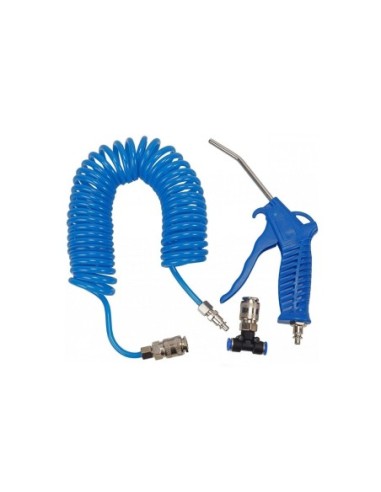 Set de suflat cu pistol, furtun spiralat, cuplaje, 10ATM