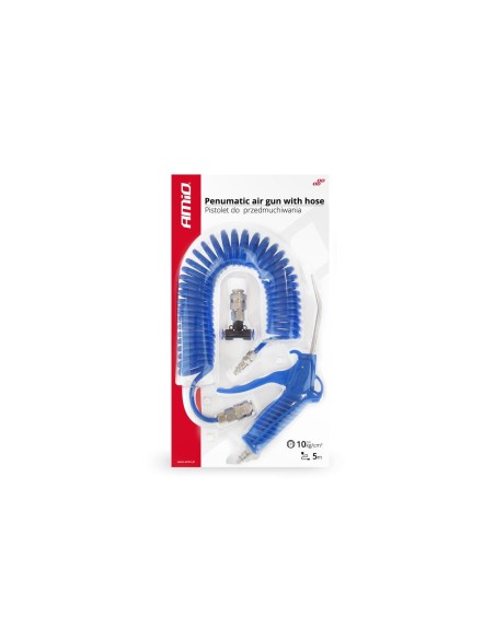 |AutoNeo.roSet de suflat cu pistol, furtun spiralat, cuplaje, 10ATM